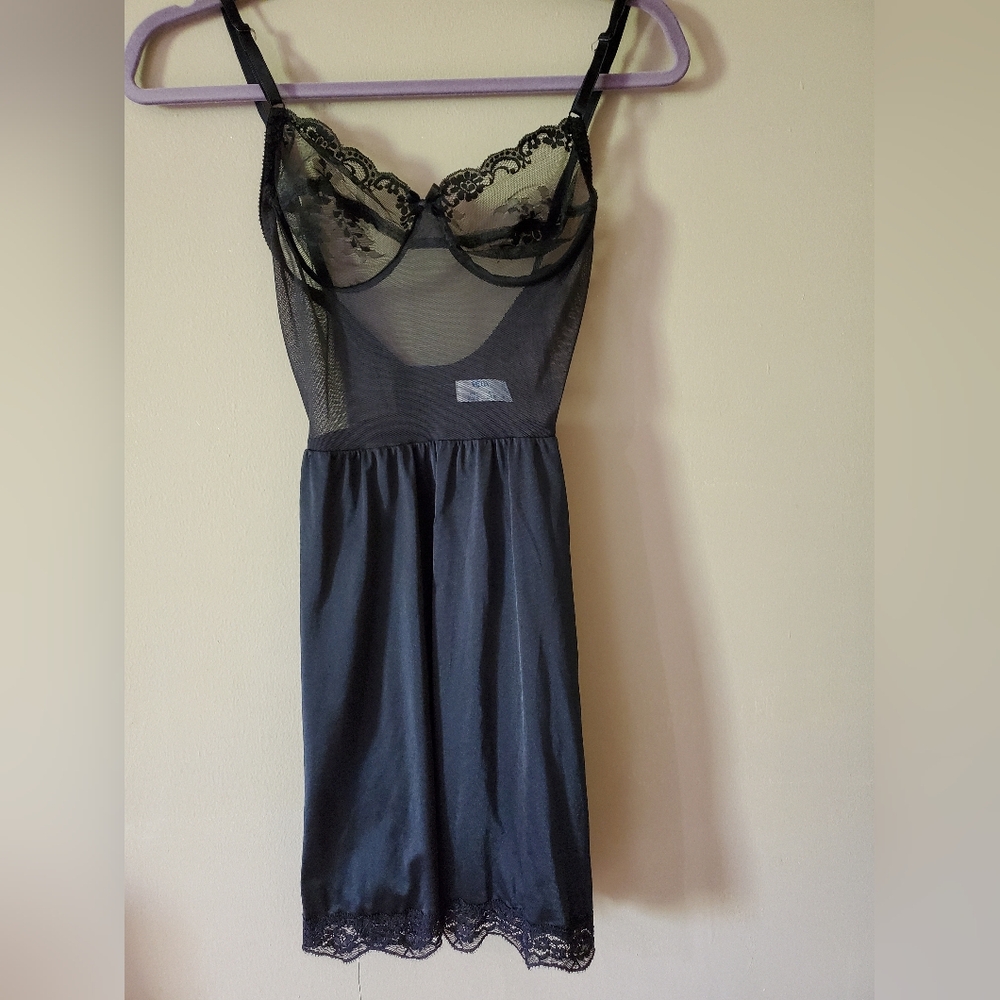 1960 bullet bra sheer slip 34B olga